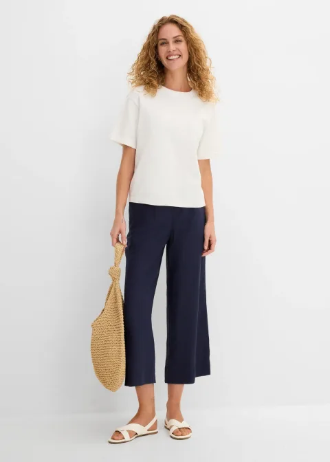 Pantalon large, longueur mollet
