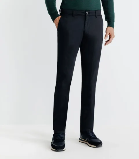IZAC - Pantalon chino satin noir