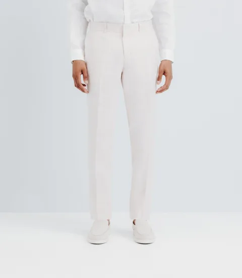 IZAC - Pantalon ville 100% lin rose