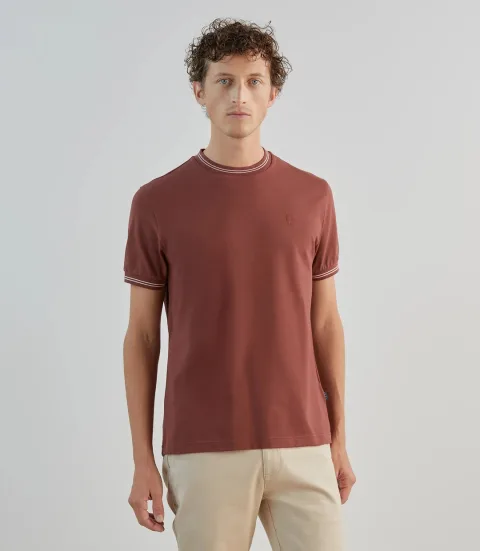 IZAC - T-shirt en piqué à manches courtes rouge
