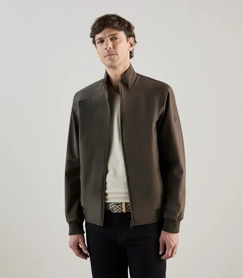 IZAC - Blouson col montant kaki foncé