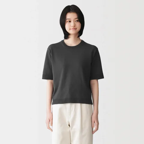 T-shirt en coton bio hautement torsadé pour femme