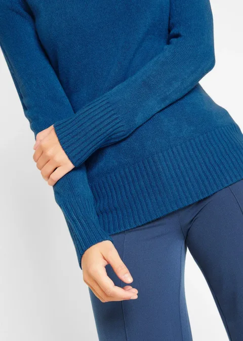 Pull col roulé basique en fine maille