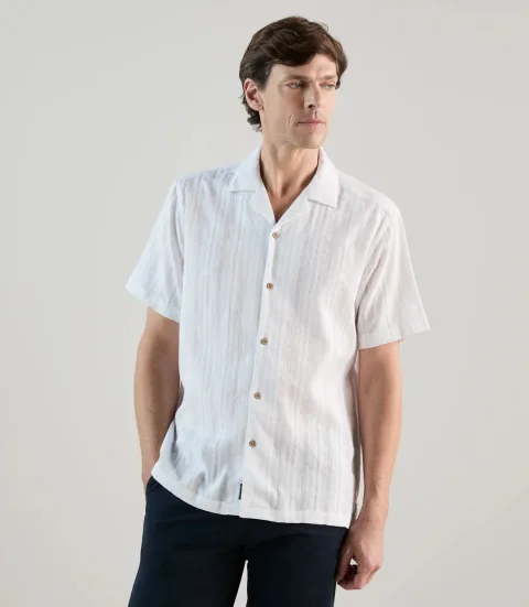 IZAC - Chemise brodée blanche