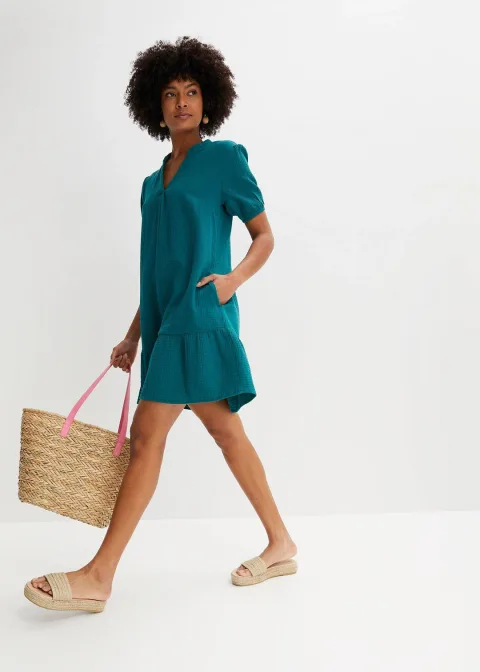 Robe courte en gaze de coton