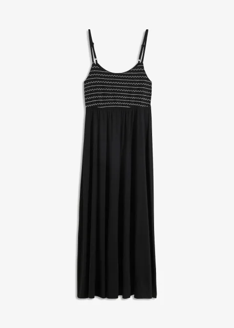 Robe midi rehaussée de broderies