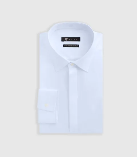 IZAC - Chemise en satin de coton ciel SATINCACHE