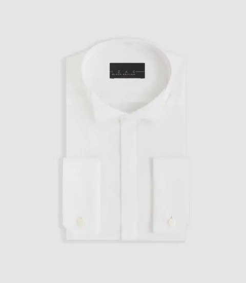 IZAC - Chemise de cérémonie en satin blanc METAPHOR