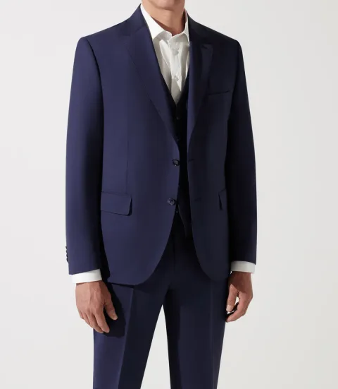IZAC - Pantalon ville laine bleu marine LIBRE