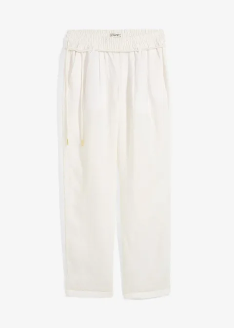 Pantalon taille élastiquée 100 % lin