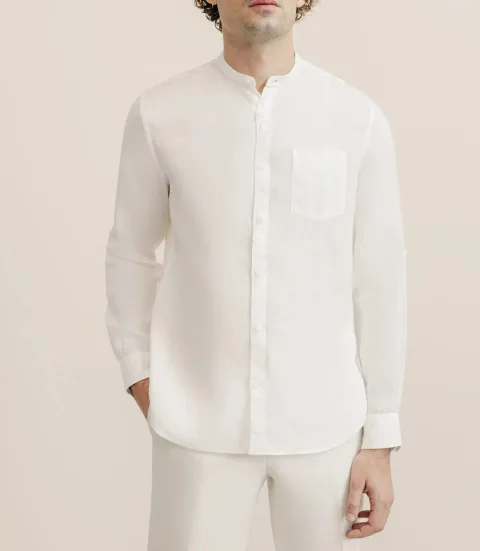 IZAC - Chemise 100% lin blanche