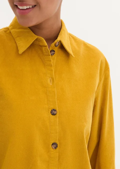 Chemise en velours côtelé avec fentes sur le côté