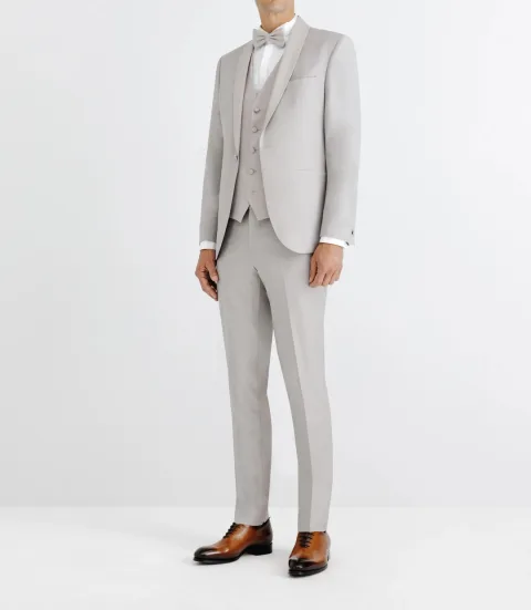 IZAC - Costume col châle gris