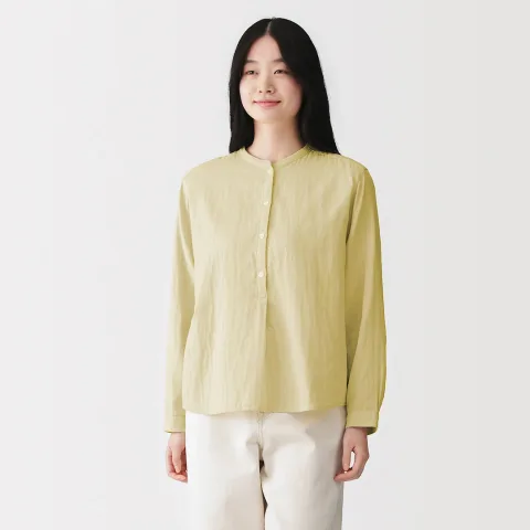 Chemisier en double gaze en mélange de kapok pour femme