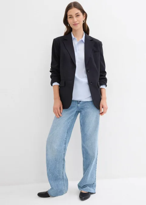 Jean large taille haute, longueur sol