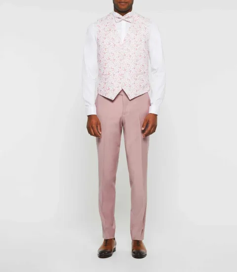 IZAC - Gilet de costume cérémonie rose ''Jacques''