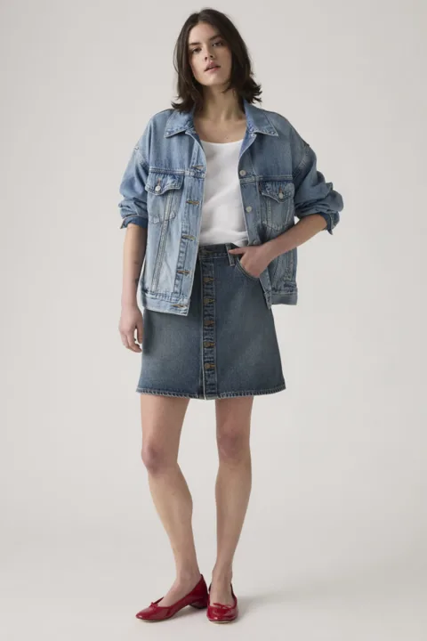 Levi's Jupe Boutonnée Devant Retro - Femme - Bleu / Eight Track Skirt - 32