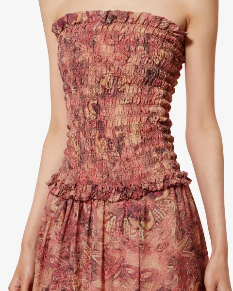 Robe Cleane - Femme - Rose - Taille40 - Isabel Marant - Collection Été Femme - Nouvelle Collection Capsule La Riviera
