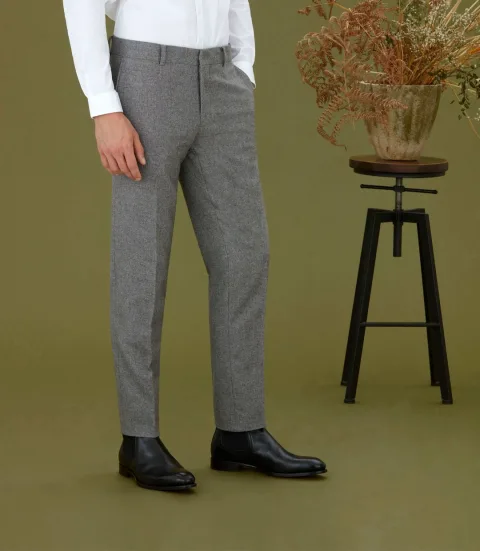 IZAC - Pantalon ville en tweed gris ''Nepatant''