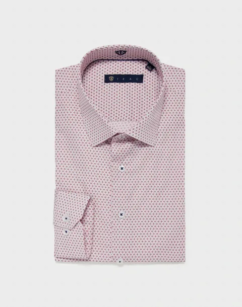 IZAC - Chemise micro motif rose