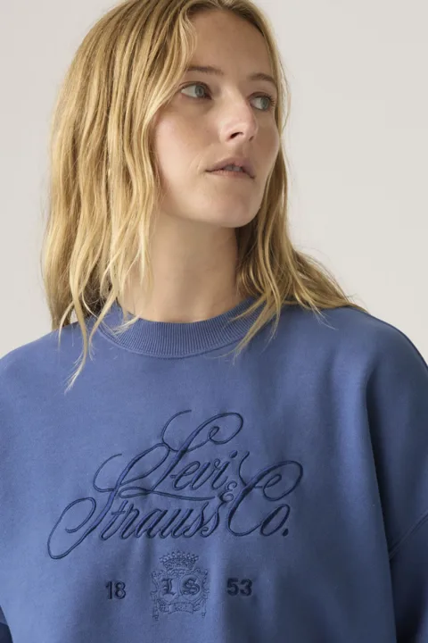 Levi's Sweat Shirt Col Rond Graphique Vintage Oversized - Femme - Bleu / Sunshine Blue - XS