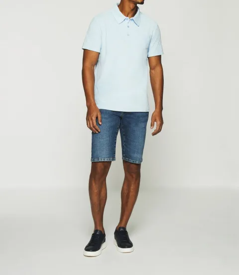 IZAC - Polo en maille éponge avec poche bleu ciel GAI