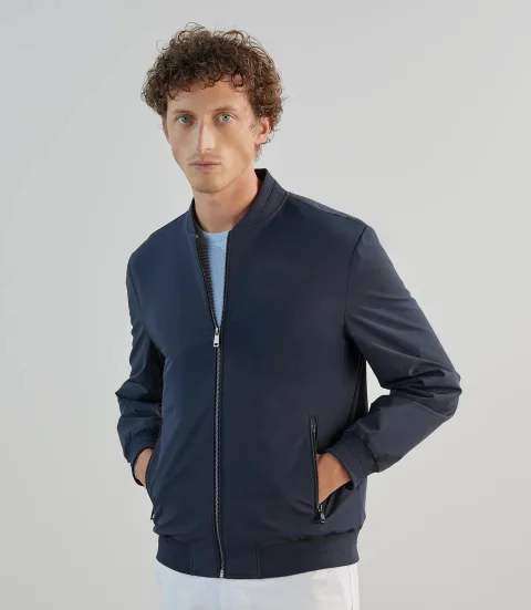 IZAC - Blouson col teddy marine