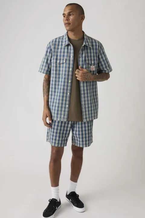 Levi's Short Taille Élastique Work - Homme - Bleu / Summer Check Short - XL
