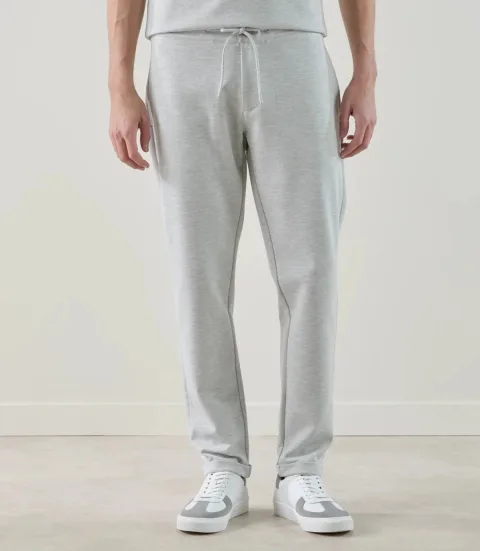 IZAC - Pantalon casual en maille gris chiné