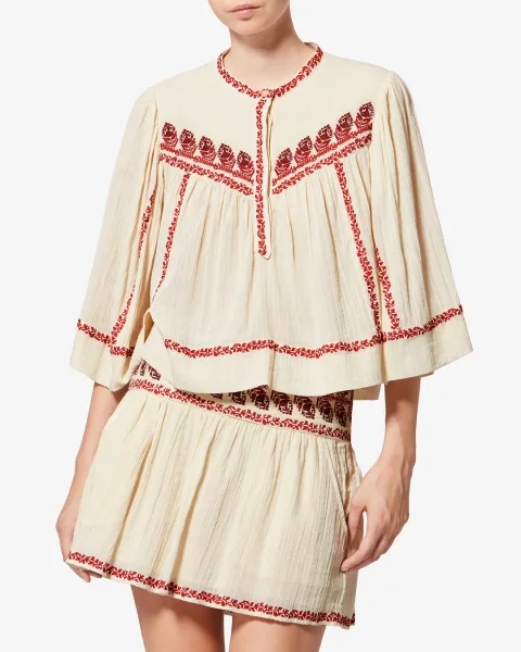 Blouse Juline - Femme - Beige-red - Taille44 - Marant Étoile - Collection Été Femme - Nouvelle Collection Capsule High Summer