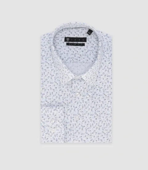 IZAC - Chemise ville à imprimé bleu ''Tifast012''