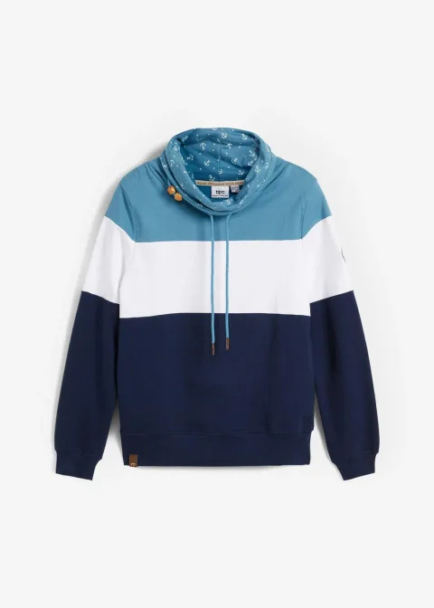 Sweat 100% coton à col imprimé