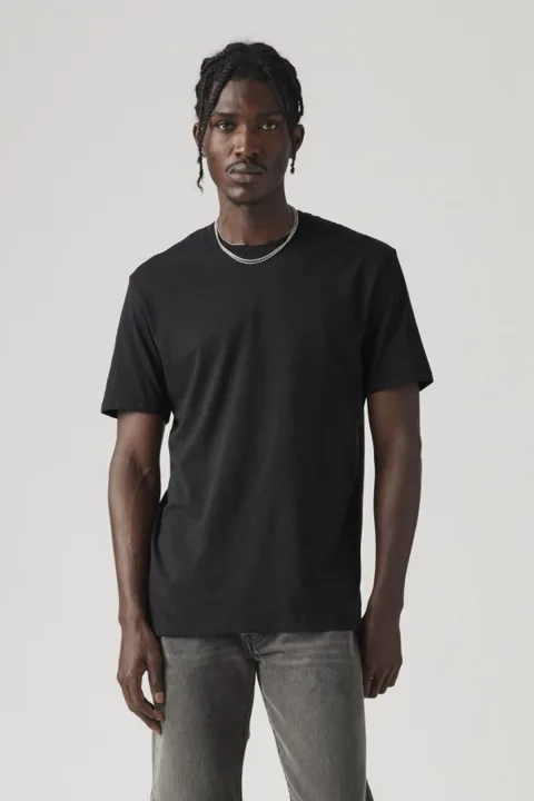 Levi's T Shirt Slim À Col Ras Du Cou Lot De 2 - Homme - Noir / Black - 2XS