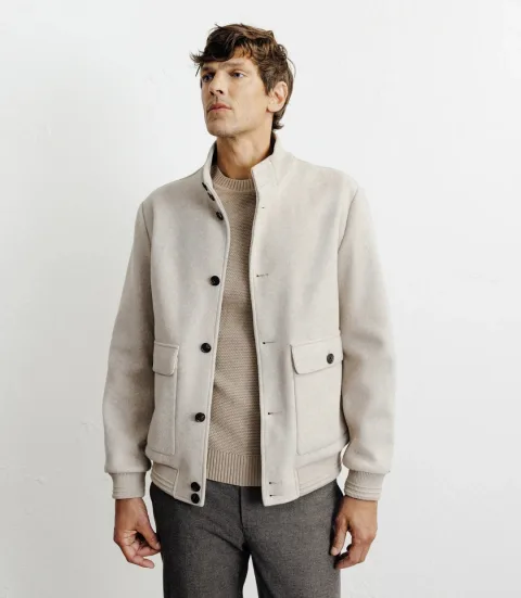 IZAC - Blouson col montant beige
