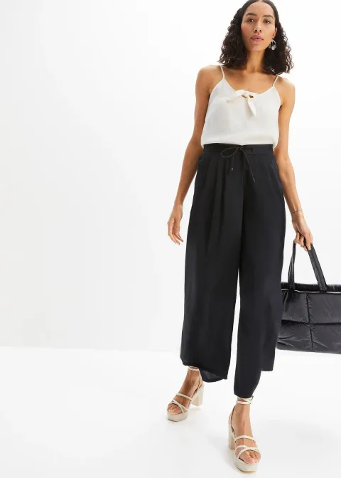Pantalon ample en satin fluide
