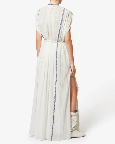 Robe Liviane - Femme - Écru Et Bleu - Taille44 - Marant Étoile - Collection Été Femme - Nouvelle Collection Capsule High Summer
