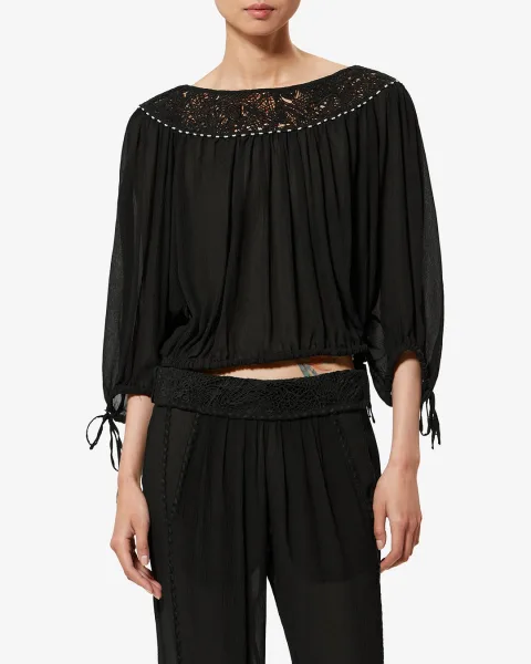 Blouse Nelida - Femme - Écru - Taille42 - Isabel Marant - Collection Été Femme - Nouvelle Collection Capsule La Riviera