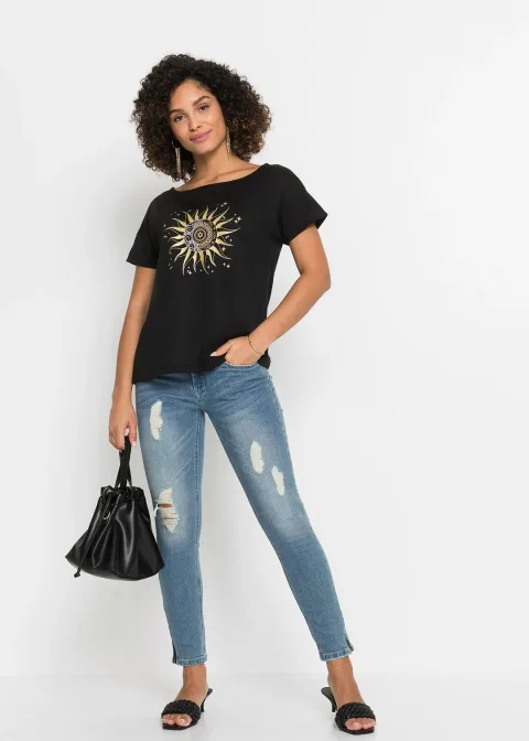 T-shirt avec imprimé métallique
