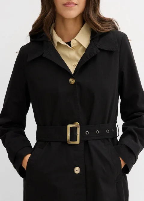 Manteau esprit trench à capuche amovible