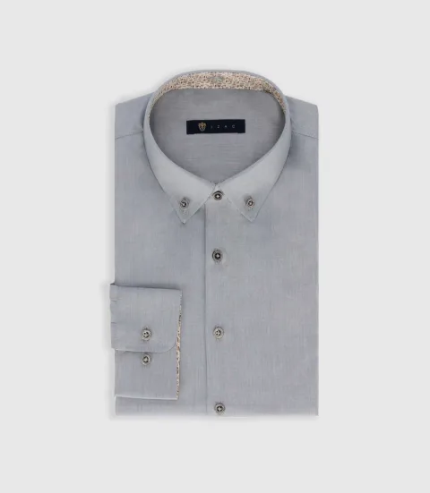 IZAC - Chemise slim grise PABLO