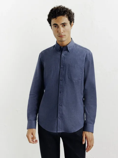 IZAC - Chemise casual avec col boutonné marine