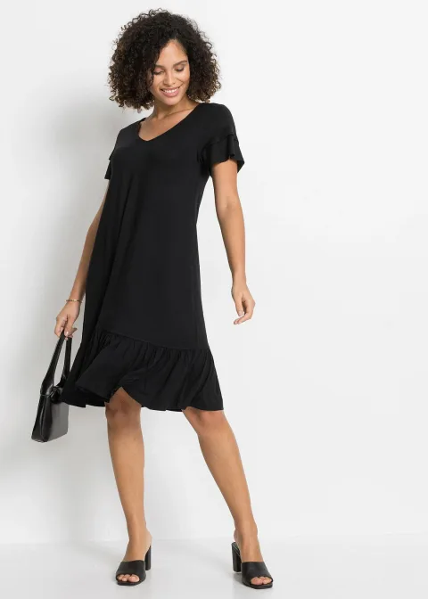Robe en jersey viscose à volants