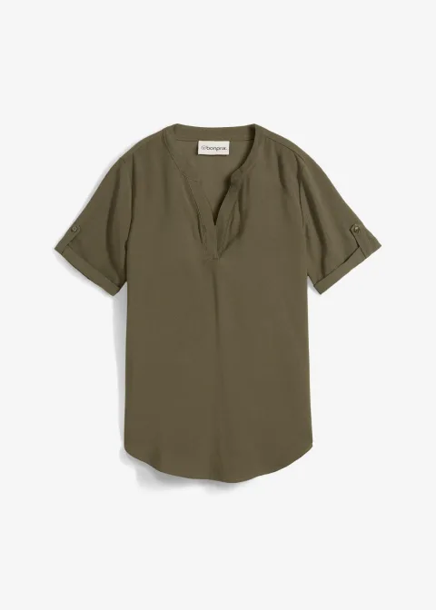 Blouse manches courtes en viscose mélangée