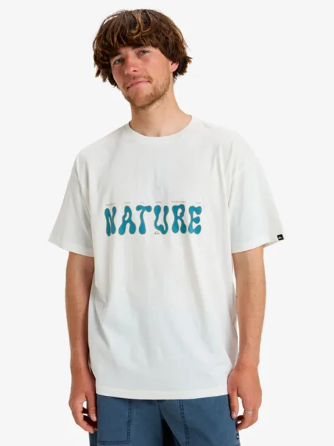 Nature - T-shirt manches courtes sérigraphié pour homme Blanc