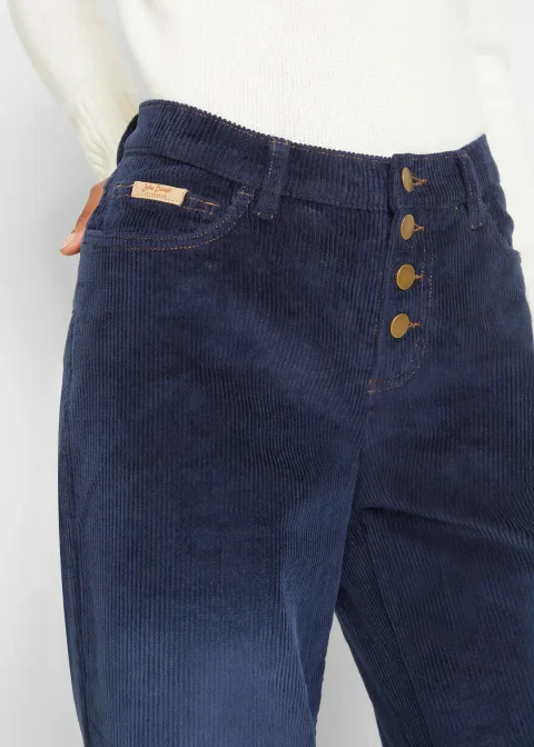 Pantalon large en velours côtelé extensible