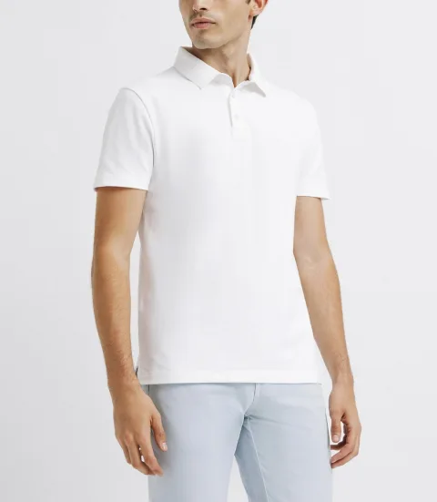 IZAC - Polo boutonné blanc