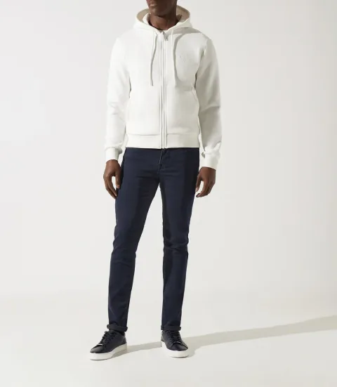 IZAC - Sweat zippé brodé à capuche beige
