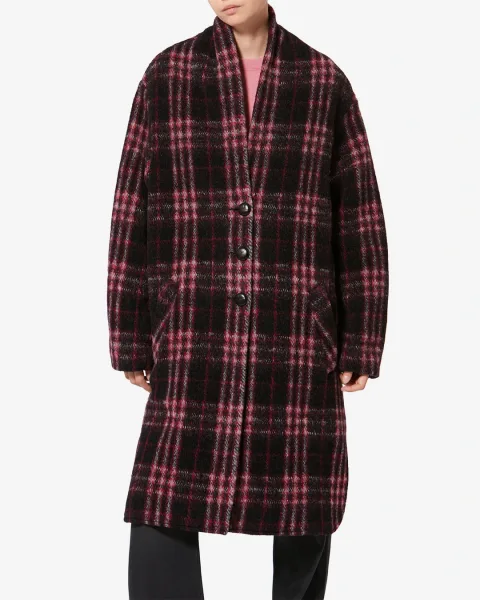 Manteau Gabriel - Femme - Noir-fuchsia - Taille 42 - Marant Étoile