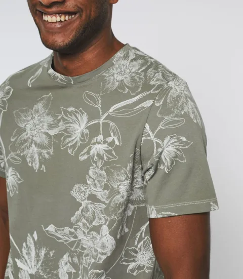 IZAC - T-shirt manches courtes à imprimé kaki ''Gaethan''