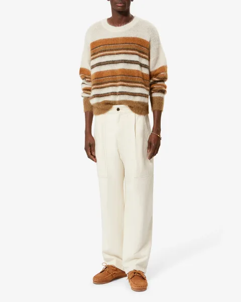 Pull Drussellh - Homme - Ecru/camel - Taille XL